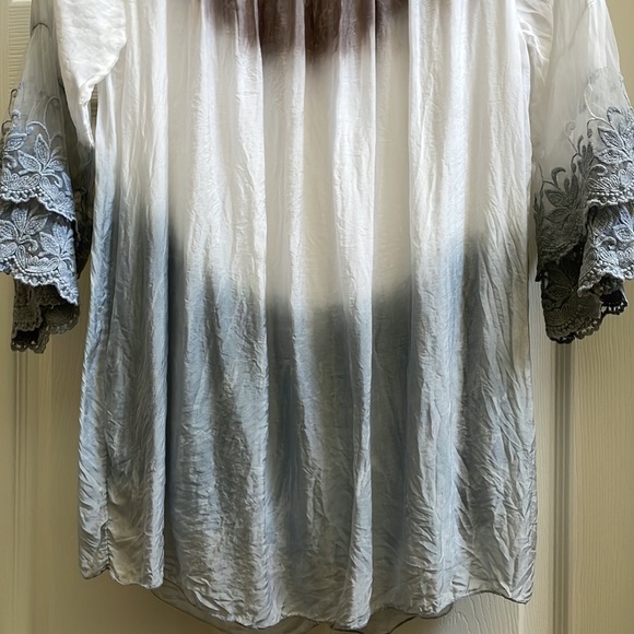 Luxurious boho-chic silk/viscose lined tunic top by Scandal Italy, size Large - Picture 6 of 11